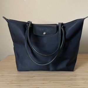 Longchamp large black nylon tote